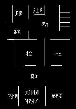主房為三室一廳一衛(wèi)，有獨(dú)院及附屬建筑三十余平方，院內(nèi)可停車